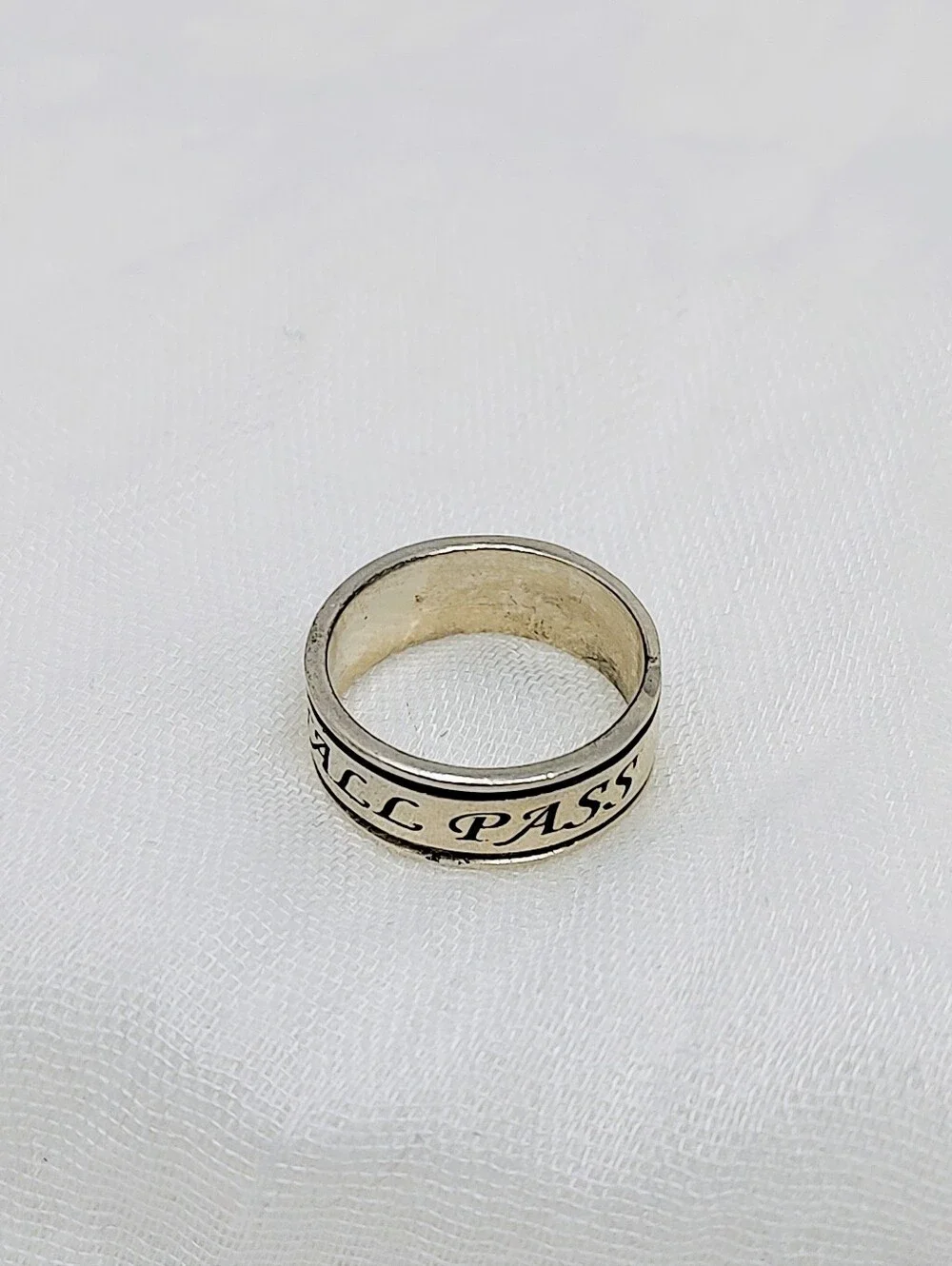 Size 8 Silver Ring With Inspirational Inscription 